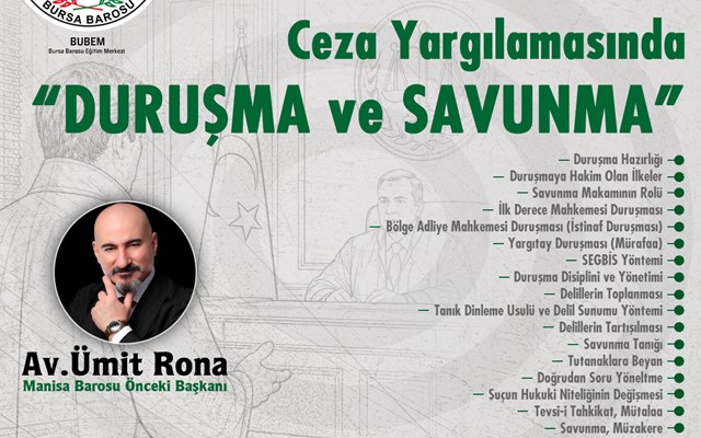 KONFERANS - Ceza Yargılamasında "DURUŞMA ve SAVUNMA"